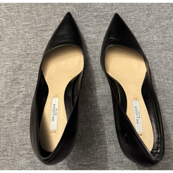M.M. Lafleur The Ginger Pump Black Kidskin Point Toe SIze Eu 38 Us 7.5(flaw) - Picture 4 of 10